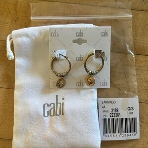 CAbi Gold Hoop Earrings with Charm